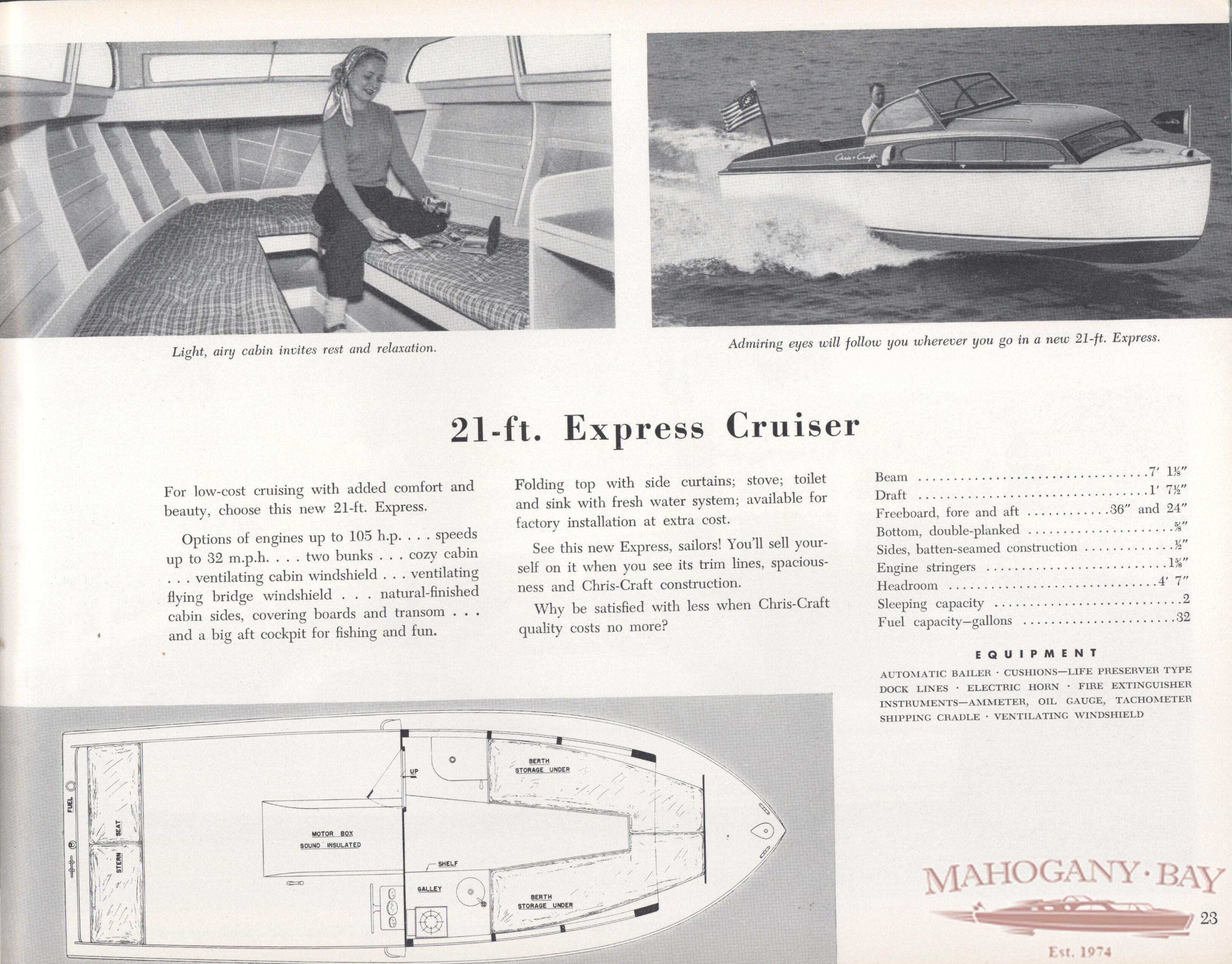 Chris Craft for 1950 | Classic Boat Sales and Service | Mahogany Bay