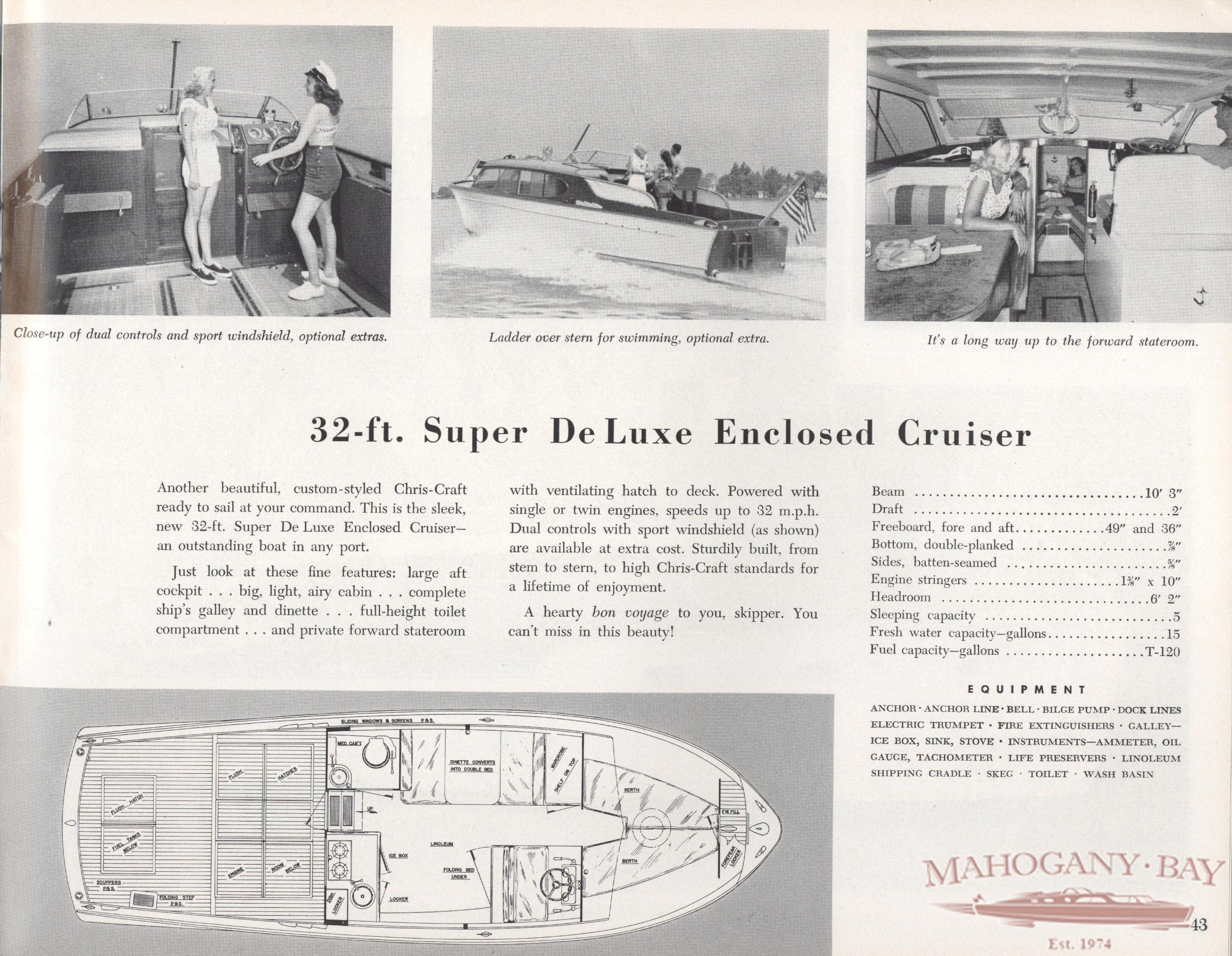 Chris Craft for 1950 | Classic Boat Sales and Service | Mahogany Bay