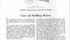Care of Stuffing Boxes It is advisable from time to time to inspect the two stuffing boxes on the boat namely the pro peller shaft stuffing box and the rudder stuffing box The propeller stuffing box is easily accessible by the removal of the aft cockpit floor board This stuffing box is bolted to the bronze shaft log and the joint between stuffing box and the shaft log is kept tight by a gasket in that place The shaft stuffing box is packed with braided waxed hemp packing or just ordinary candle wicking greased with Kasson grease which is a water proof lubricating grease manufactured by the Enter prise Oil Company of Buffalo New York and will also answer the purpose Should it be found that the propeller shaft stuffing box is slightly leaking this does not necessarily indicate that the stuffing box needs repacking All it is necessary to do is to loosen the stuffing box lock nut and tighten up the stuffing box packing nut again securing same by tightening up the lock nut after this pro cedure Should after some use of the boat the stuffing box again show signs of leakage it is then suggested that you entirely unscrew the stuffing box packing nut Remove all old packing which may remain in same and replace with new packing as previously indicated The way to do this is to wind the packing around the shaft laying the packing on the shaft towards the motor and holding it there with tahunmdb index finger Then wind it around the shaft towards the stern and in the opposite direction that you unscrewed the stuffing box packing nut After sufficient packing has been wound around the shaft to practically fill the stuffing box packing nut slide this nut towards the stuffing box and screw it over the packing helping it to enter with a screw driver Then replace the packing nut on the stuffing box gland After this lock with the lock nut This same procedure may be followed with the rudder stuffing box but it will hardly ever be found that the latter needs repacking Should the propeller shaft stuffing box still show signs of leaking after all these precautions have been taken it is then suggested that you go and see your nearest CChrarifst dealer and ask him to investigate the trouble as then the possibility exists that the shaft log may not be properly lined up the original factory alignment having been affected by working of the wood Adjust ment of the stuffing box and shaft log either horizontally or vertically in the same plane may readily be made without interfering with the shaft log to keel fastenings as holes in stuffing box are left large enough and also slotted to permit the adjustment If however the planes of the stuffing box and shaft log faces are out of parallel a reshimming of the shaft log will have to be done This however practically never