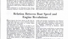 this condition and obtaining a permanent cure and that is by removing the gasoline tank from the boat To do this it is not necessary to remove the transom or the decks as some people would believe necessary All it is necessary to do is to remove the aft cockpit seat cushions the aft cockpit seat boards and then remove the seat panel which is screw fastened in the aft cockpit floor See plates911 After removing these items unfasten the tank straps and the tank can be readily pulled forward into the aft cockpit and taken out of the boat It should now be thoroughly rinsed with gasoline shaken to and fro and then emptied If necessary repeat this operation two or three times Then replace the tank in the boat by reversing the former operation of removing it Plates nine and eleven will readily illustrate how the tank is installed and show the simplicity of the installation enabling ready removal without disturbing permanent fasteners Error in Tachometer Beading Unapparent loss of revolutions might appear to be the case while in reality the motor is produc ing its full R P M This may be caused by an error in the tachometer caused by variation in temperature which greatly influences this instru ment Tests conducted in our laboratory have shown temporary algebraic variation of as much as 300 to 400 revolutions ofthe tachometer which error when the temperature changes will again vary and disappear This will readily indicate that one must not be too quick to judge and condemn any particular part of the motor or the boat itself as too many outside factors may make it appear that there is something wrong where in re ality both boat and engine are performing 100 Relation Between Boat Speed and Engine Revolutions Great interest has been shown in the past by CChrarifst owners in a curve which at a glance would show the boat speed at various stages indicating engine revolutions Our experiences have shown to us that to get such a curve with any degree of accuracy is a practical impossibility Some of the reasons for this is first there is a factor of slippage in a boat which is not in an automobile To illustrate this tie the boat to a dock start up the motor put the transmission lever in ahead position and tachometer will indicate a certain amount of revolutions Of course the boat will not move at all which indicates a 100 slippage in this instance Now there is a theoretical factor of slippage but this factor is only theoretical and therefore can not be taken as a constant and cannot be used in a formula result of which might be plotted in the form of a curve This slippage factor is subject to a great many influences We have one illustration in the foregoing paragraph showing how it can increase to 100 Other factors which would influence this constant are Bent wheel one or more cylinders do not function Also condition of bottom that of weight of hull increased by absorption of water which condition is called water logged total weight and location of passengers the influence of current and tides direction of wind velocity of wind atmospheric conditions temperature of air humidity temperature of water which latter changes so to say in thickness called density If you as an owner would desire an approximate curve this may be easily made but you will readily appreciate from the above if you would take this curve at three different times each curve very likely would show a difference due to the influence of any or several of the above mentioned factors influencing the constant of slippage If there is a staked off mile course available the next thing to do is to prepare for plotting the curve Take a blank sheet of paper and draw a vertical line about V from the left side of the sheet Draw a horizontal line also V from the bottom side of the sheet These two lines intersect at the lower left hand corner of the paper and the two lines or ocrdinoates should form a 90 degree angle Now take a rule and mark off four equal spaces on the vertical line starting at the intersection of the ocrdinoates making these spaces 2in length Mark the point of intersection of the ocrdinoates zero the first mark on the vertical starting from zero upwards 1000 revolutions